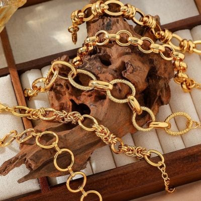 Gold color titanium steel bracelet