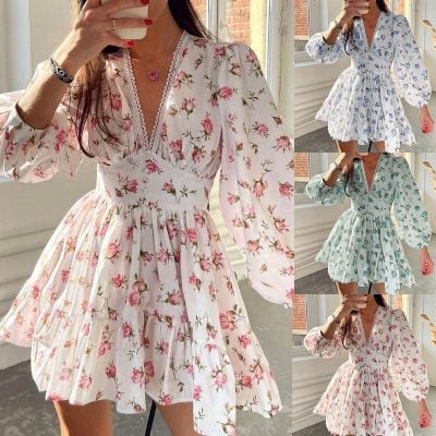 Sweet lace print dress