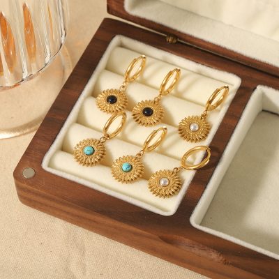 SUNFLOWER titanium steel earrings