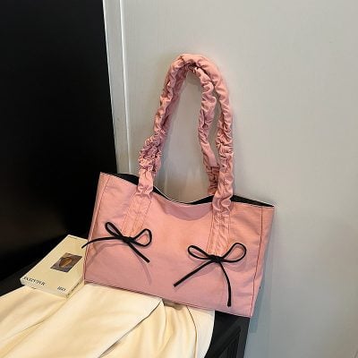 Pleated Bow nylon bag