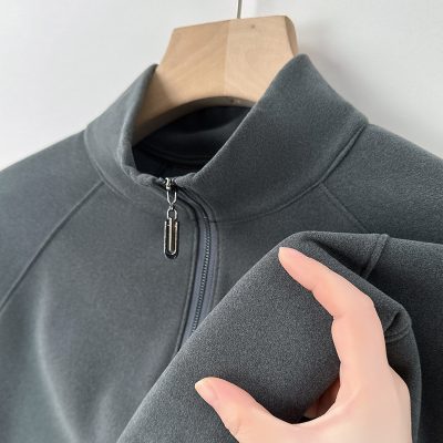 Stand Collar suede bottoming shirt
