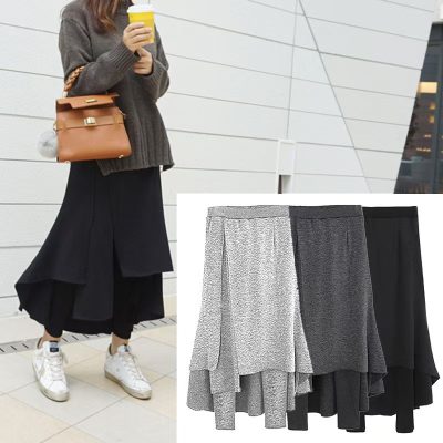 Plus size irregular one-piece culottes