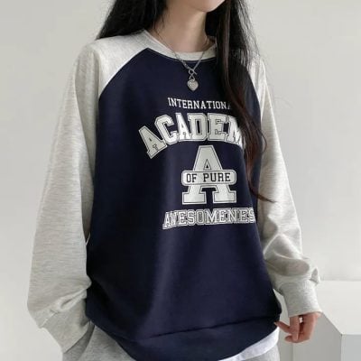 Patchwork round neck sweater