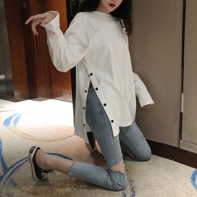 Loose slit base long sleeve