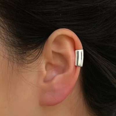 Geometric long tube ear clip