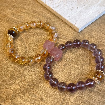 Natural crystal cube sugar bracelet