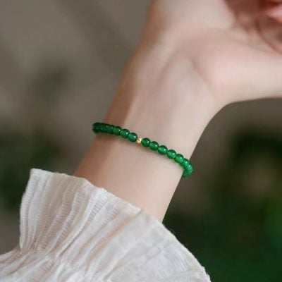 Natural green crystal bracelet