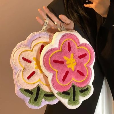 Flower hanging hand towel