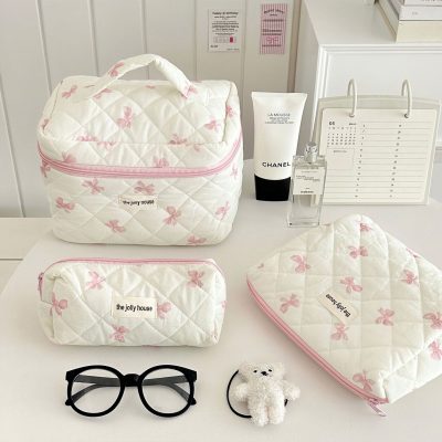 Bow cosmetic bag