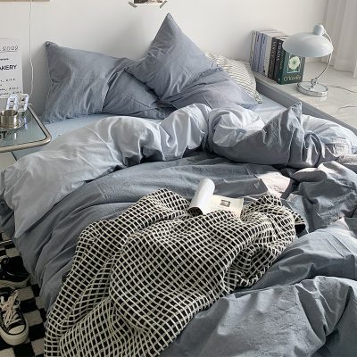 Solid color four-piece bedding set