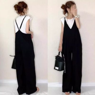 Japanese wide-leg jumpsuit