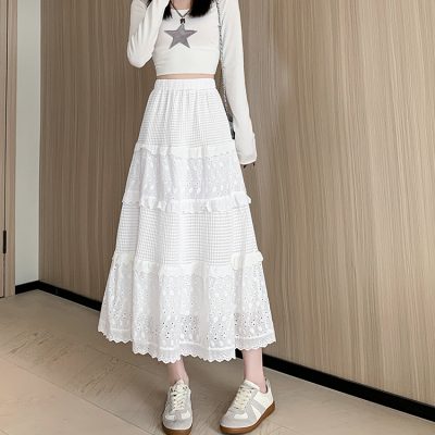 Lace High waist long dress