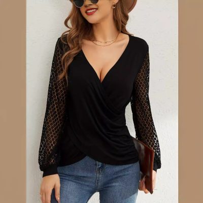 Lace bishop sleeves top