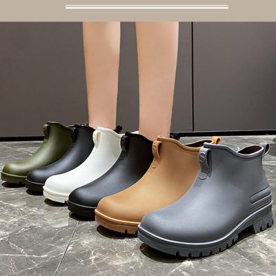 Low-cut waterproof rain boots
