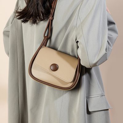 Leather texture crossbody bag