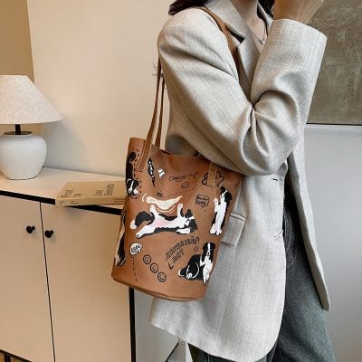 Puppy canvas large capacity bag