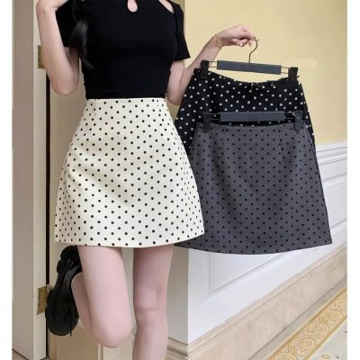 Polka-dot high waist skirt