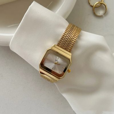 Retro Square Gold Color Watch