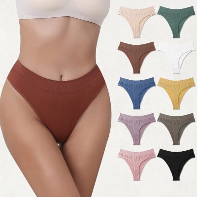Seamless solid color women's Thong