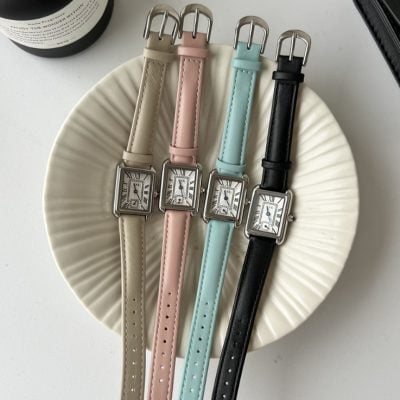 Color rectangular belt watch