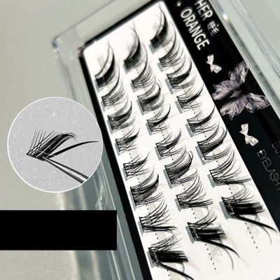 Single-cluster segmented eye tail lengthening false eyelashes