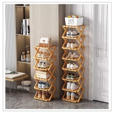 Installation-free foldable shoe rack