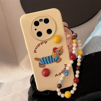 Embroidered puppy Huawei mobile phone case