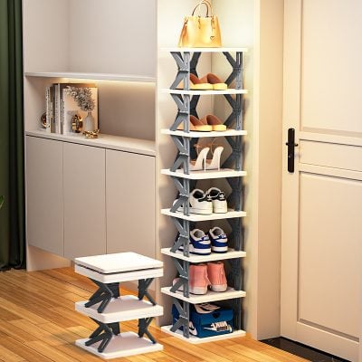 Installation-free foldable shoe rack