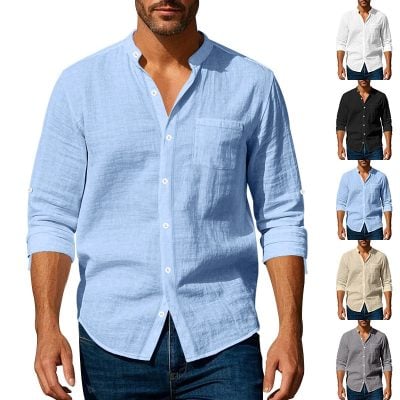Stand Collar long sleeve shirt