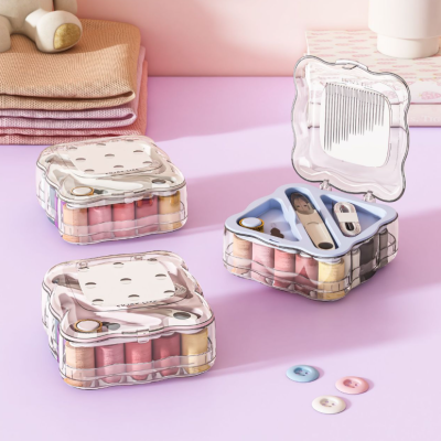 Portable magnetic household sewing kit