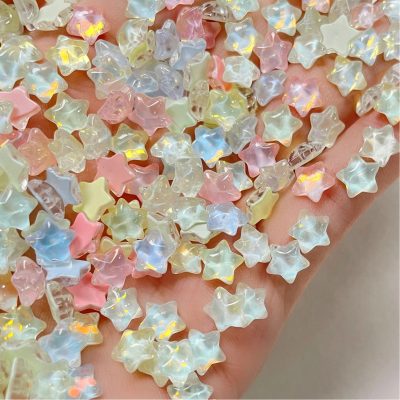 Colorful five-pointed star nail beauty ornament
