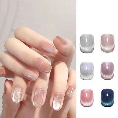 Crystal cat's eye gel nail polish