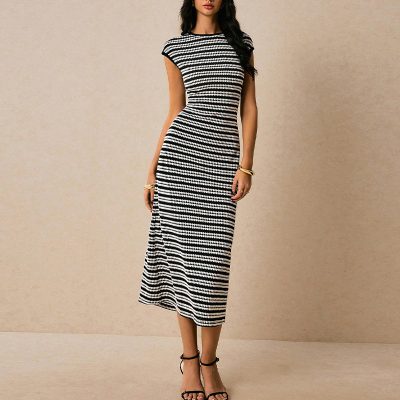 Striped knitted dress