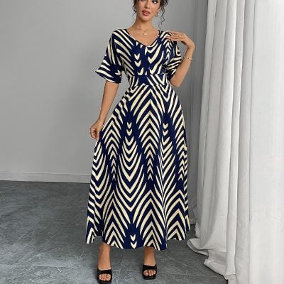 Twill large swing dress