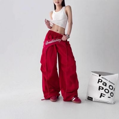 Bandage dress strap paratrooper pants