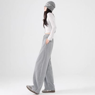 High waist loose track pants