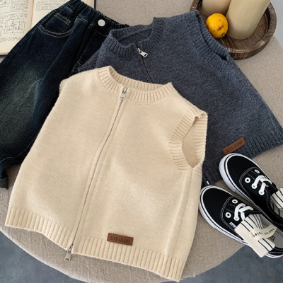 Children's knitted vest sweater