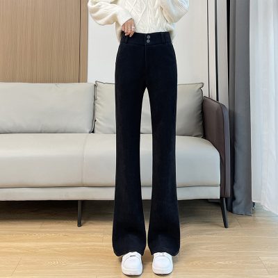 Draping corduroy Bell-bottom pants