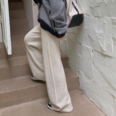 High waist drooping wide leg pants